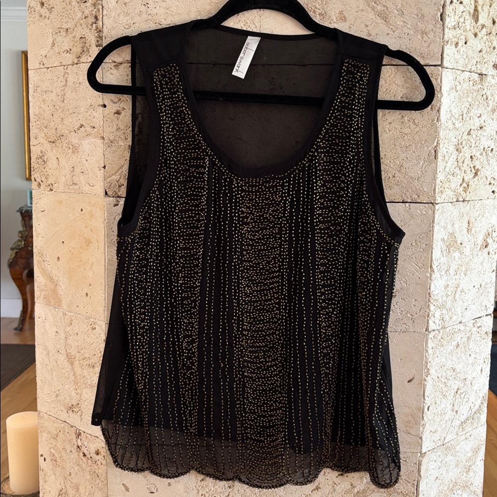 Black Beaded Camisole Top